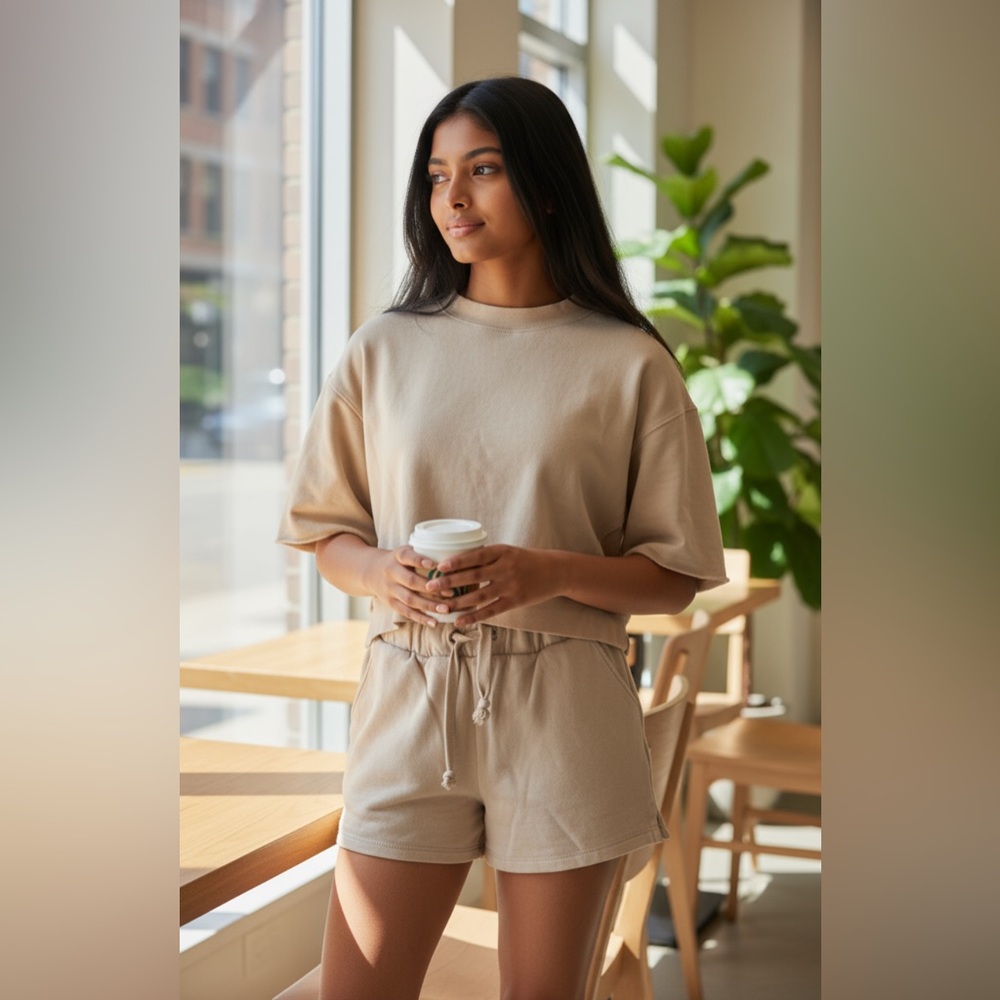 Vintage Havana Cream Women's Sweatshirt and Shorts Set
